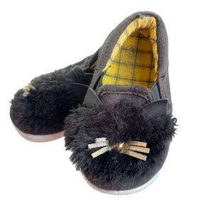 🌿 {SG Footwear} Baby Black Slip On Cat Sneakers with Fur and Whiskers, Size 3